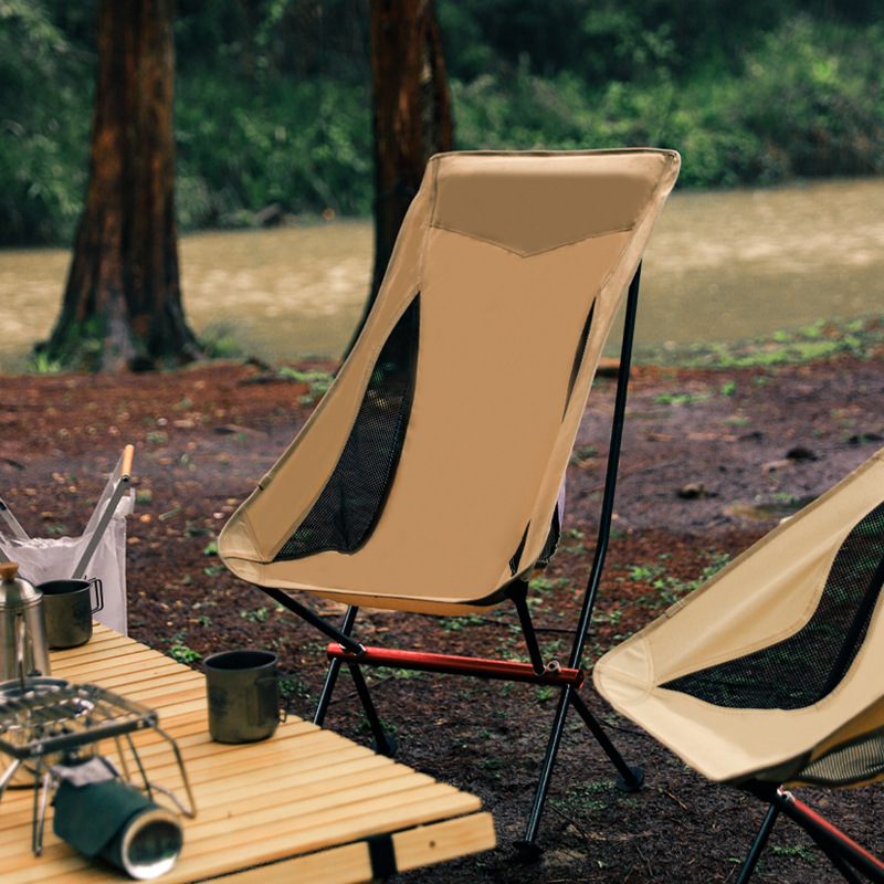 户外超轻铝合金折叠椅便携式靠背沙滩休闲月亮椅垂钓烧烤大号椅子