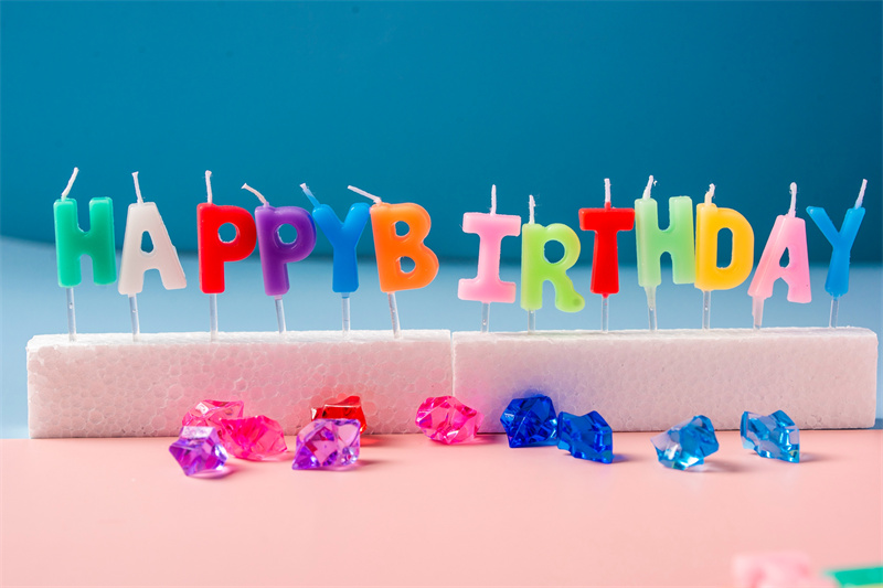 Happy Birthday Colorful Alphabet Wax